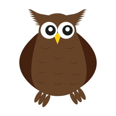 Sevimli Baykuş karakteri - çizgi film - vektör çizimi izole edildi