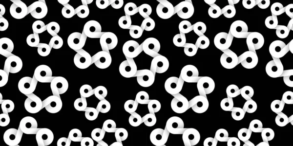 Невозможные Формы Бесшовного Рисунка Черно Белый Бесконечная Многоугольная Форма Круга — стоковый вектор