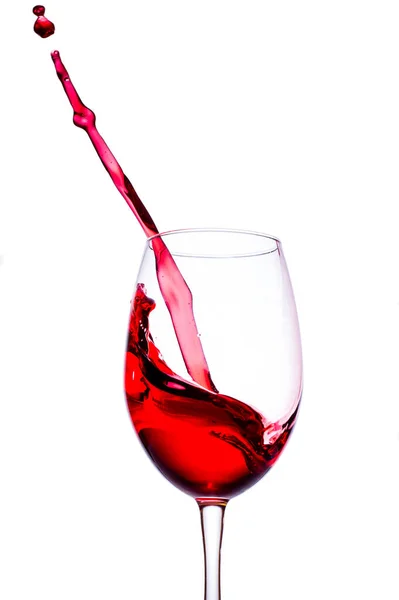 Pouco Vinho Num Copo Pouco Vinho Tinto Copo Com Vinho — Fotografia de Stock