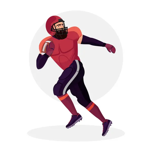 Illustration Footballeur Américain Footballeur Football Américain Homme Jouant Football — Image vectorielle