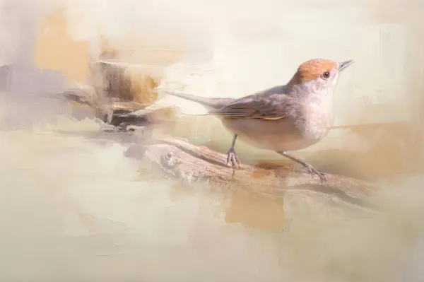 Kolaj stili kusursuz desen tasarımı. Yıldız çiçeğinin üzerine elle çizilmiş bir kuş. Botanik, geometrik şekilli ve soyut elementli modaya uygun bir zemin. Baskı, ambalaj kağıdı ve ambalaj için mükemmel.