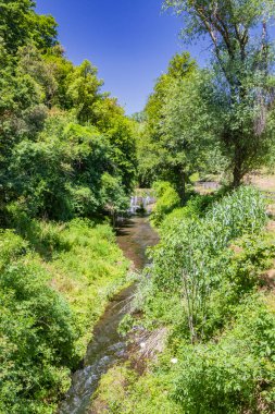 Küçük ortaçağ köyü Corchiano, Viterbo, Lazio. Rio Fratta nehrinin vadisindeki doğal park, bitki örtüsü, mağaralar, dereler, küçük şelaleler, tarih ve arkeolojik bulgular bakımından zengindir..