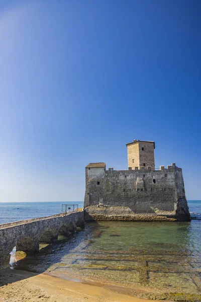 Přírodní Rezervace Torre Astura Nettunu Starobylý Hrad Moři Rozhlednou Pozůstatky — Stock fotografie