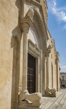 Galatina, Lecce, Puglia, İtalya. Salento 'daki antik bir köy. Güzel freskleriyle Santa Caterina d 'Alessandria' nın antik Bazilikası. Büyük barok geçidi..