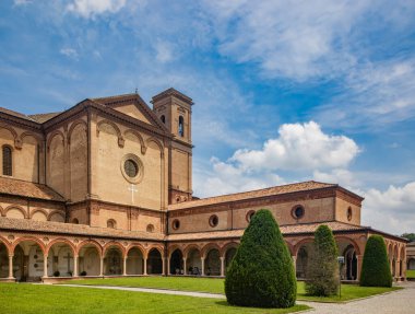 Ferrara, Emilia Romagna, İtalya. Bahçeler, mimari, tarihi binalar, sanat ve tarihle dolu Ferrara Charterhouse anıtı. UNESCO Dünya Mirası Alanı.