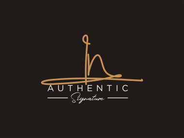 In İmza Logo Şablonu Vektörü.