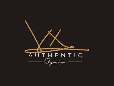 VX İmza Logo Şablonu Vektörü.