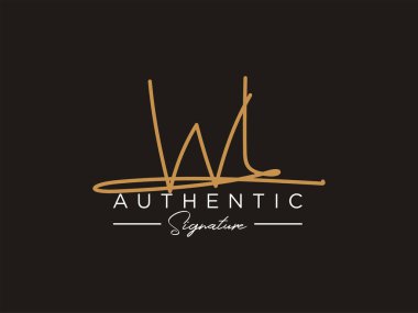 WL İmza Logo Şablonu Vektörü.