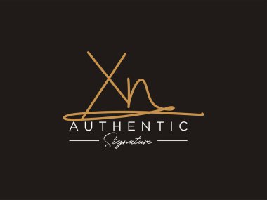XN İmza Logo Şablonu Vektörü.