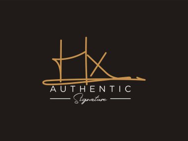 HX İmza Logo Şablonu Vektörü.