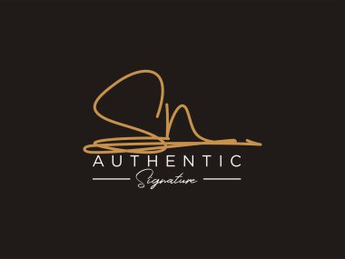 SN İmza Logo Şablonu Vektörü.