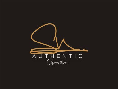 SV İmza Logo Şablonu Vektörü.