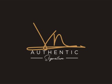 VN İmza Logo Şablonu Vektörü.