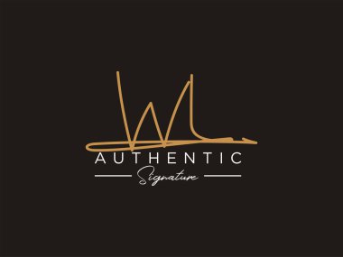 WL İmza Logo Şablonu Vektörü.