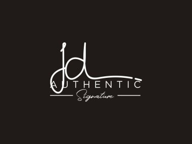 JD İmza Logo Şablonu Vektörü.