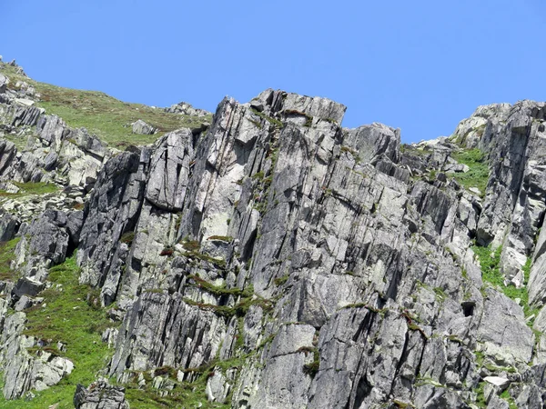 Камені Камені Літньому Швейцарському Альпійському Середовищі Гірському Районі Санкт Готтард — стокове фото