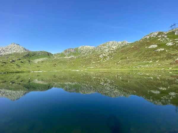 Sommarstämning Vid Sjön Lago Rodont Rodontsjön Det Schweiziska Alpina Området — Stockfoto