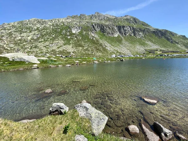 Summer Atmosphere Lago Della Piazza Lake Lake Piazza Swiss Alpine — Stock Photo, Image