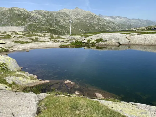 Sommerstimmung Lago San Carlo San Carlo See Schweizer Alpenraum Gotthardpass — Stockfoto