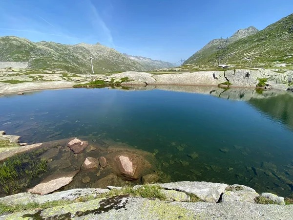 Nyári Hangulat San Carlo Lago Tónál San Carlo Svájci Alpesi — Stock Fotó