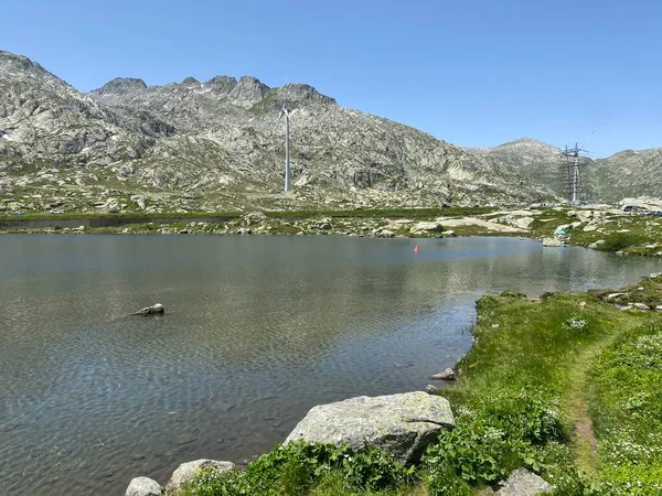 Sommarstämning Vid Sjön Lago Della Piazza Piazzasjön Det Schweiziska Alpina — Stockfoto