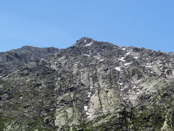 Szczyty Skaliste Poncione Fieud 2696 Fibbia 2738 Masywie Alp Szwajcarskich — Zdjęcie stockowe