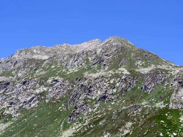 Βραχώδεις Βουνοκορφές Poncione Fieud 2696 Και Fibbia 2738 Στον Ορεινό — Φωτογραφία Αρχείου