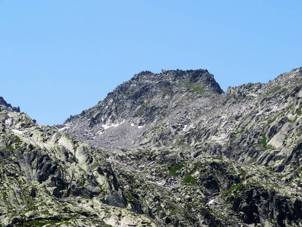 Rocky Mountain Peak Pizzo Della Valletta 2726 Massif Swiss Alps — Stock Photo, Image