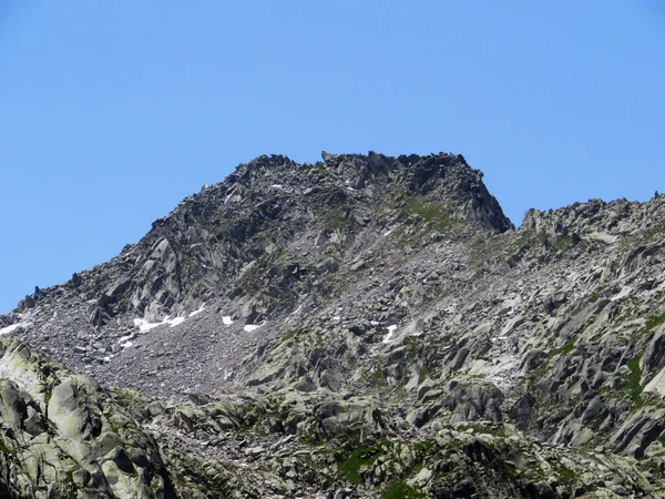 Pico Rocoso Montaña Pizzo Della Valletta 2726 Macizo Los Alpes —  Fotos de Stock