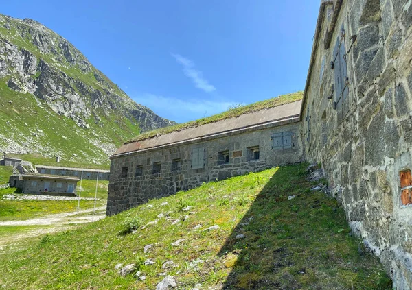 Fort Hospiz Gotthard Pass Armeebezeichnung Hospizwerk San Gottardo 9477 Eller — Stockfoto