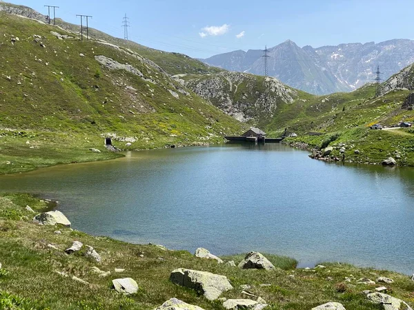 Sommerstimmung Totensee Schweizer Alpenraum Des Gotthardpasses Airolo Kanton Tessin Tessin — Stockfoto