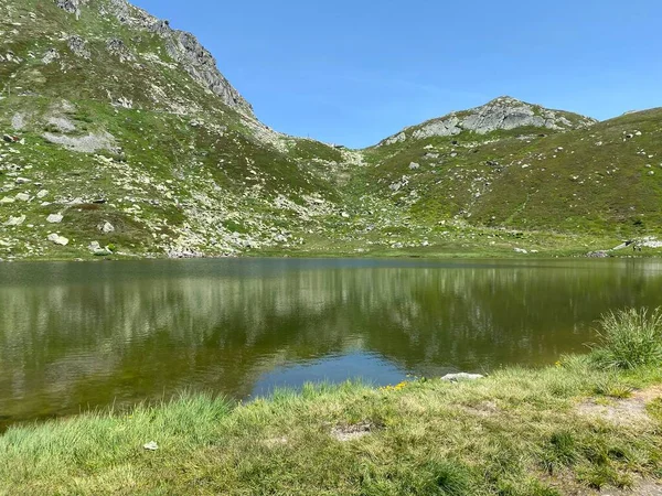 Atmosphère Estivale Sur Lac Des Morts Totensee Dans Région Alpine — Photo