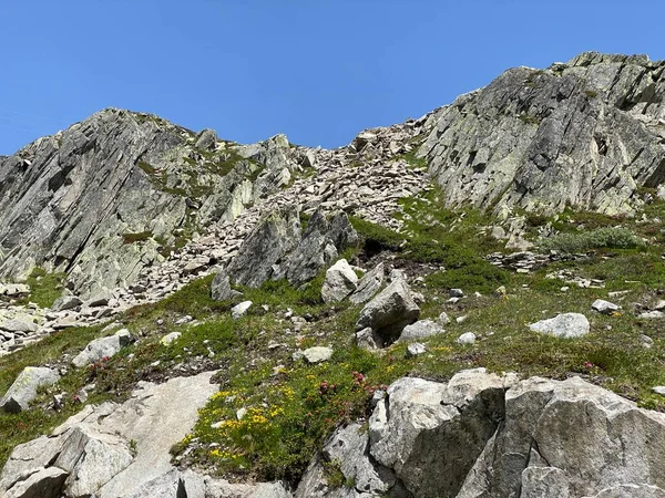 Sviçre Yaz Mevsiminde Gotthard Geçidinde Gotthardpass Kayalar Taşlar Airolo Ticino — Stok fotoğraf