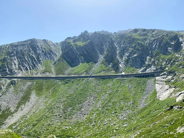 Ορεινοί Δρόμοι Διασχίζουν Πέρασμα Του Αγίου Gotthard Gotthardpass Passo Del — Φωτογραφία Αρχείου