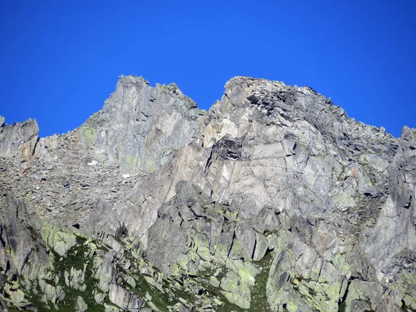 Пік Монте Проса 2737 Гірському Масиві Швейцарських Альп Районі Перевалу — стокове фото