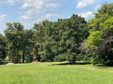 Nasice 'deki Pejaceviç şatosunun parkı veya Pejaceviç ailesinin kalesinin yanına park etmek - Slavonya, Hırvatistan (Park dvorca Pejaceviç u Nasicama ili Perivoj uz dvorac obitelji Pejaceviç, Nasice - Slavonija, Hrvatska)