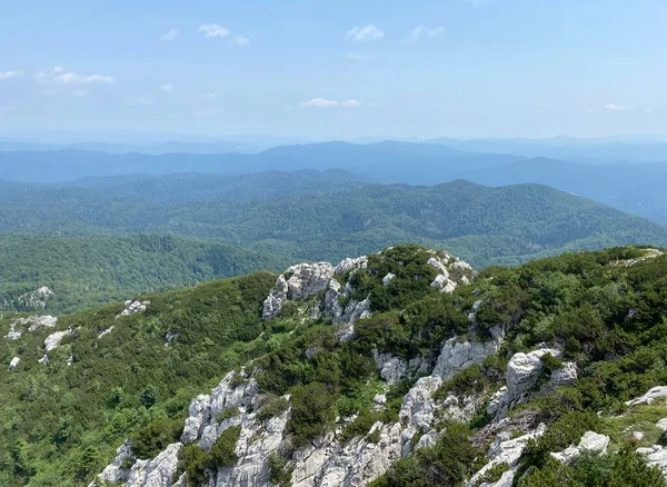 Herrliche Aussicht Vom Gipfel Des Veliki Risnjak Nationalpark Crni Lug — Stockfoto