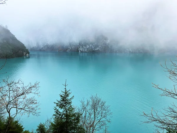 Artificial Lake Gigerwaldsee Reservoir Gigerwald Lake Unesco World Heritage Tectonic — 스톡 사진