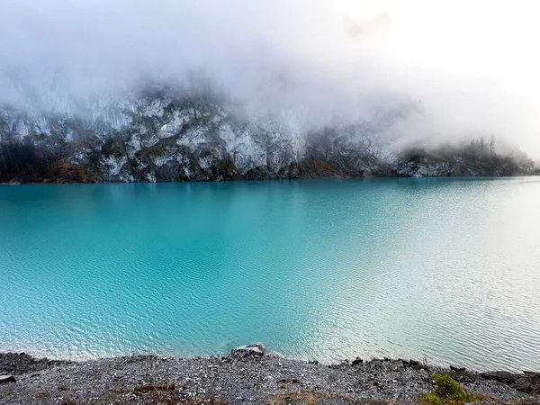 Umělé Jezero Gigerwaldsee Nebo Přehrada Gigerwald Lake Tektonické Aréně Unesco — Stock fotografie