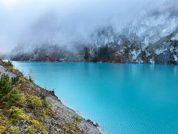 Artificial Lake Gigerwaldsee Reservoir Gigerwald Lake Unesco World Heritage Tectonic — 스톡 사진