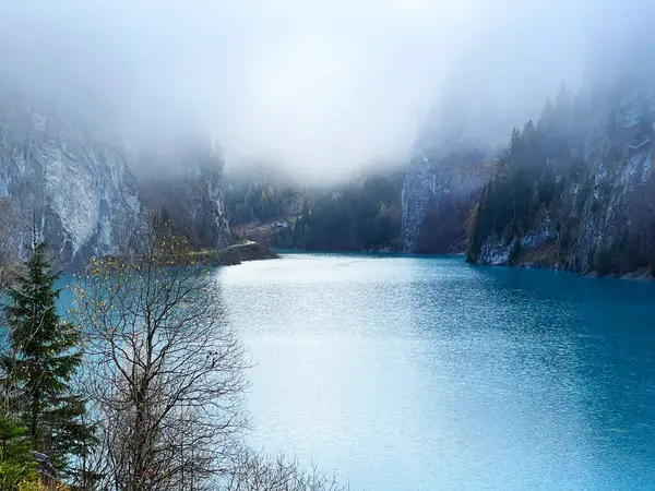 Künstlicher Gigerwaldsee Oder Stausee Gigerwaldsee Der Unesco Welterbe Tektonikarena Sardona — Stockfoto
