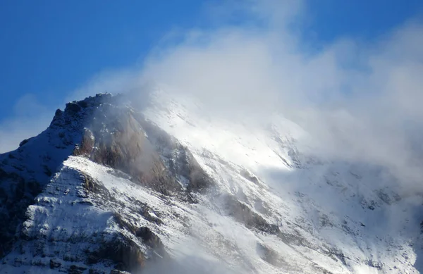 Skalisty Alpejski Szczyt Haldensteiner Calanda 2805 Masywie Górskim Calanda Między — Zdjęcie stockowe