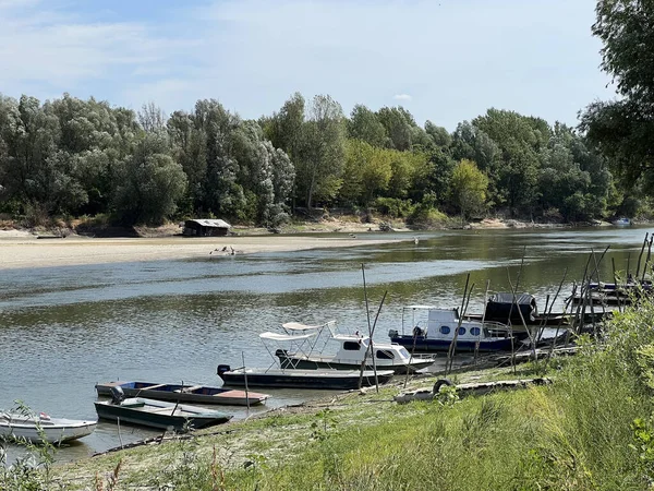 Dunaj Piaskownicami Obok Stanowiska Archeologicznego Vucedol Podczas Wielkiej Suszy Vukovar — Zdjęcie stockowe