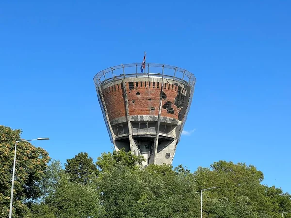 Monument Watertoren Vukovar Symbool Van Kroatische Eenheid Kroatië Memorijalni Spomenik — Stockfoto
