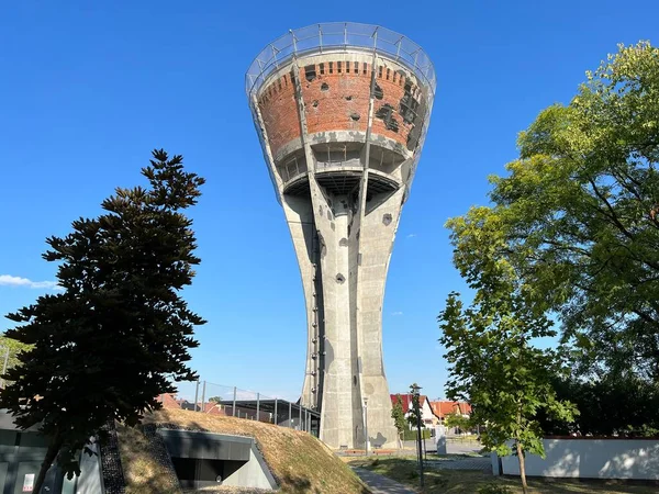 Памятник Водонапорной Башни Вуковар Символ Хорватского Единства Хорватия Memorijalni Spomenik — стоковое фото