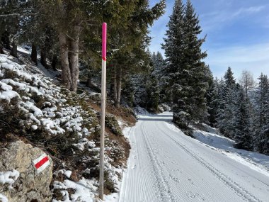 İsviçre 'nin Alplerindeki Arosa turistik beldesi - İsviçre' nin Grison Kantonu - (Schweiz)