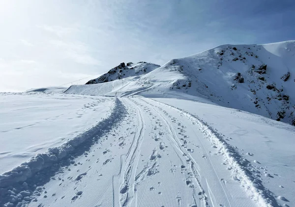 Hervorragend Präparierte Und Gereinigte Winterwanderwege Zum Wandern Sport Und Erholung — Stockfoto