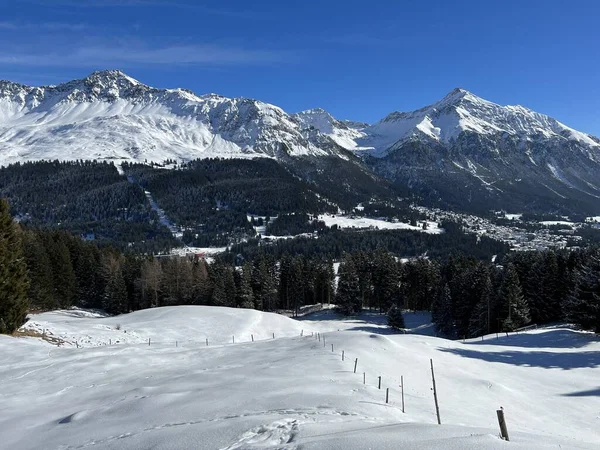 Fairytale Winter Atmosphere Magnificent Panorama Mountine Tourist Resorts Valbella Lenzerheide — ストック写真