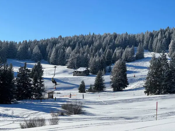 Tolle Sport Freizeit Winterloipen Zum Skifahren Und Snowboarden Gebiet Der — Stockfoto