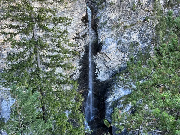 Cachoeira Córrego Selabach Cachoeira Selabach Selabachfall Alvaneu Bad Alvagni Bogn — Fotografia de Stock